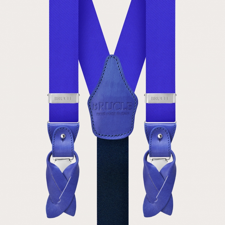 Bretelle uomo in seta blu royal