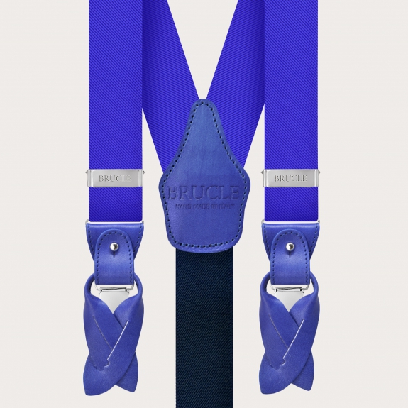 Tirantes hombre en seda azul real