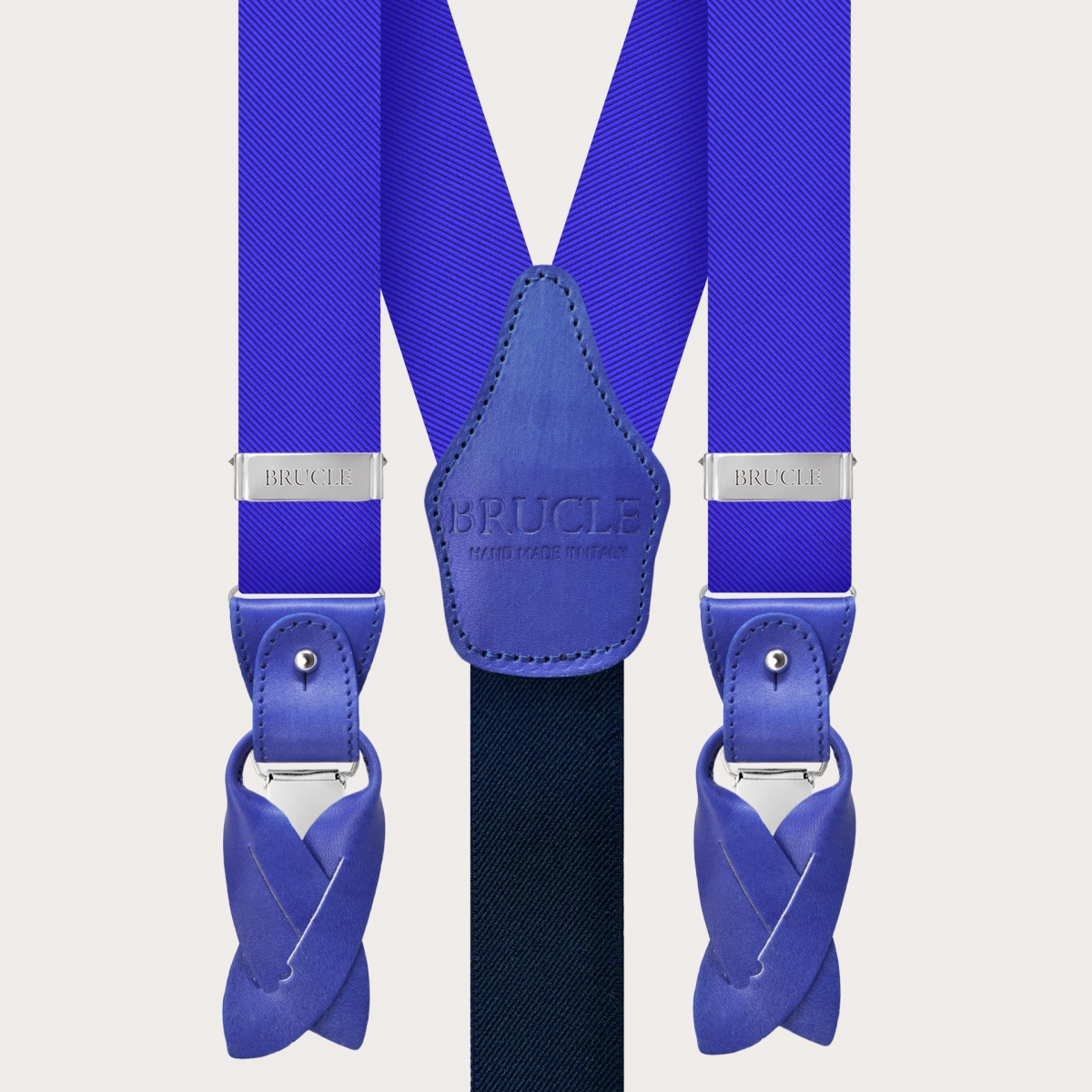 Tirantes hombre en seda azul real