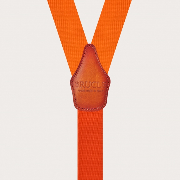 Tirantes hombre en seda naranja