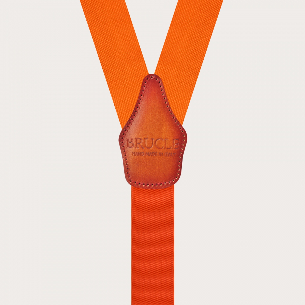 Bretelles homme orange en soie sans nickel