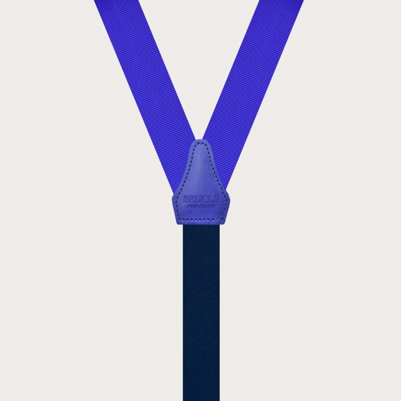 Tirantes hombre estrechos de seda azul real