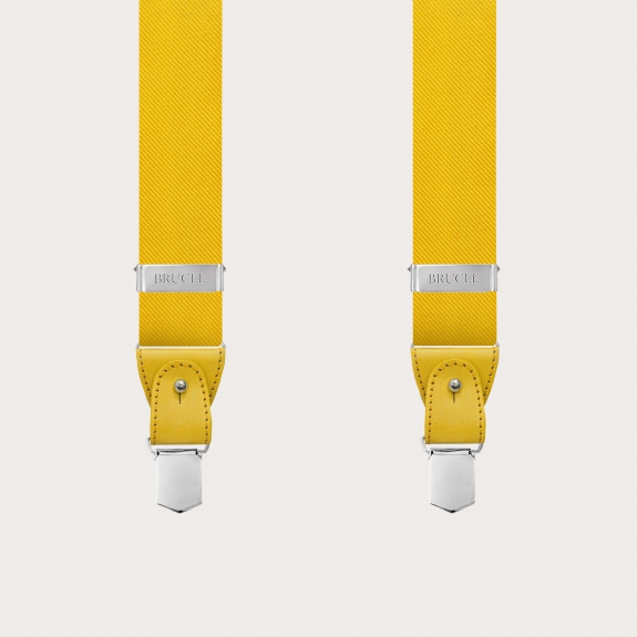 Gelbe Seidenhosenträger für Herren