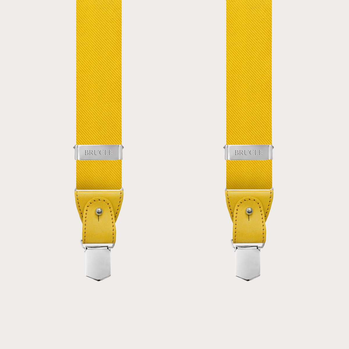 Gelbe Seidenhosenträger für Herren