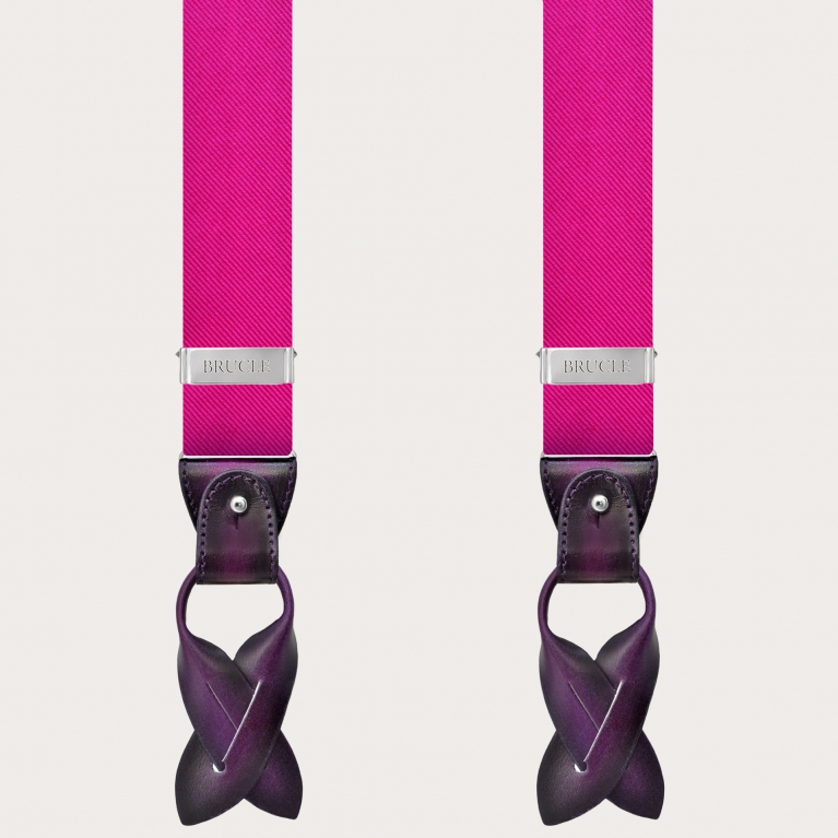 Bretelle uomo fucsia in seta