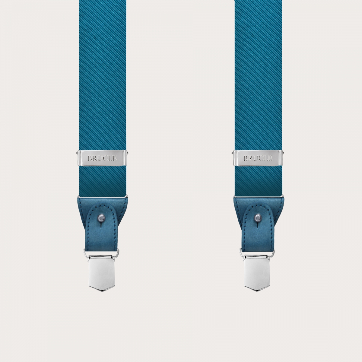 Bretelles homme larges en soie, vert pétrole