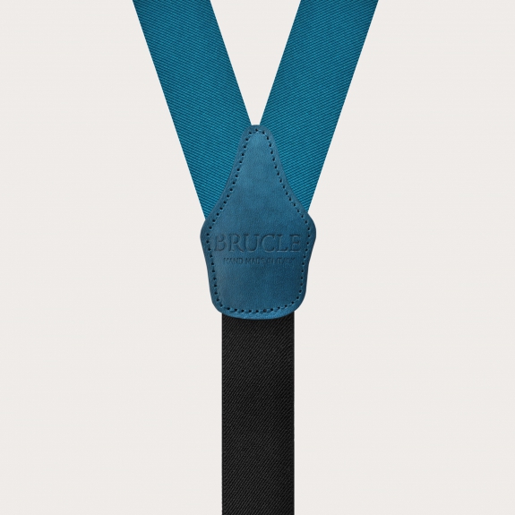 Tirantes para hombre en seda verde petróleo