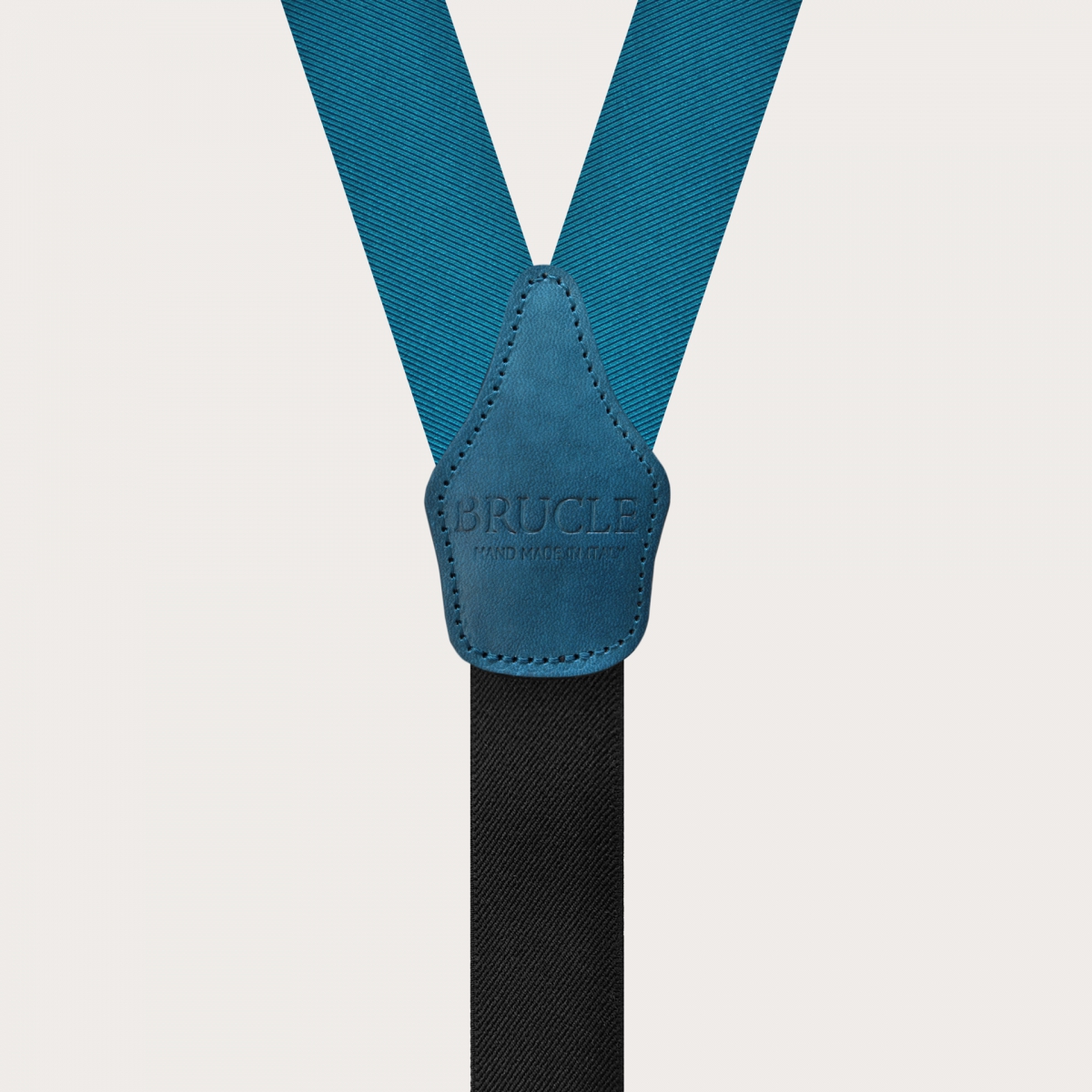 Tirantes para hombre en seda verde petróleo