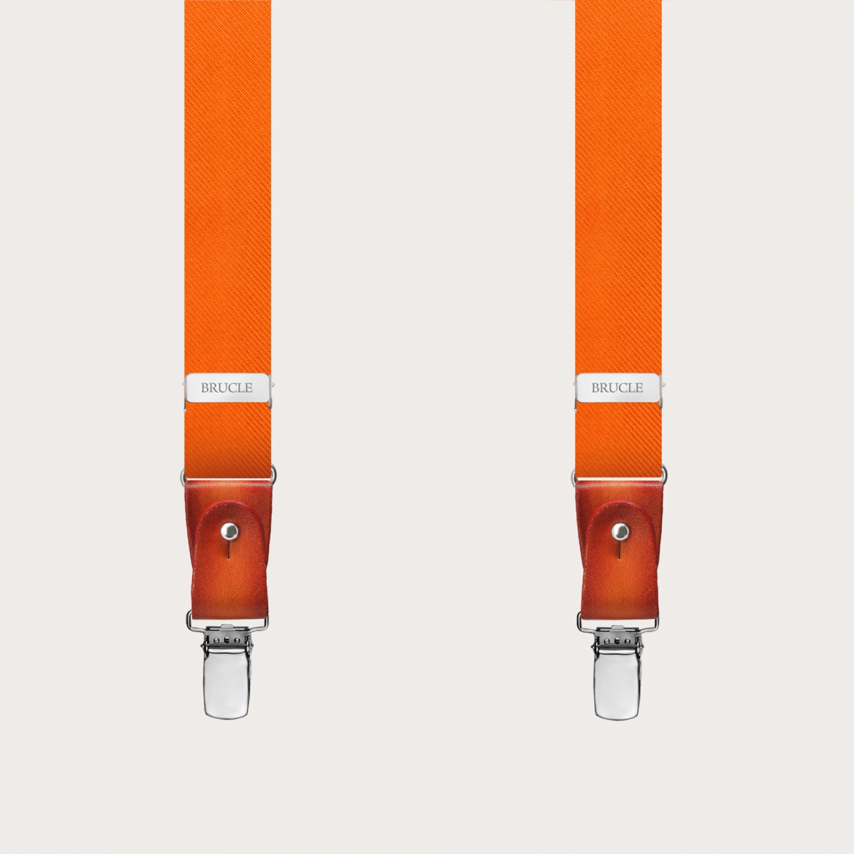 Original narrow orange silk suspenders
