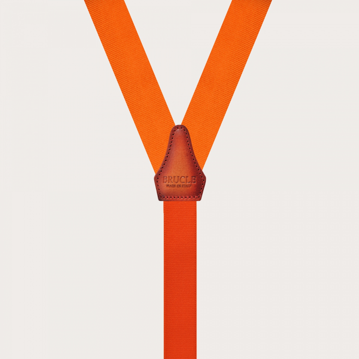 Original narrow orange silk suspenders