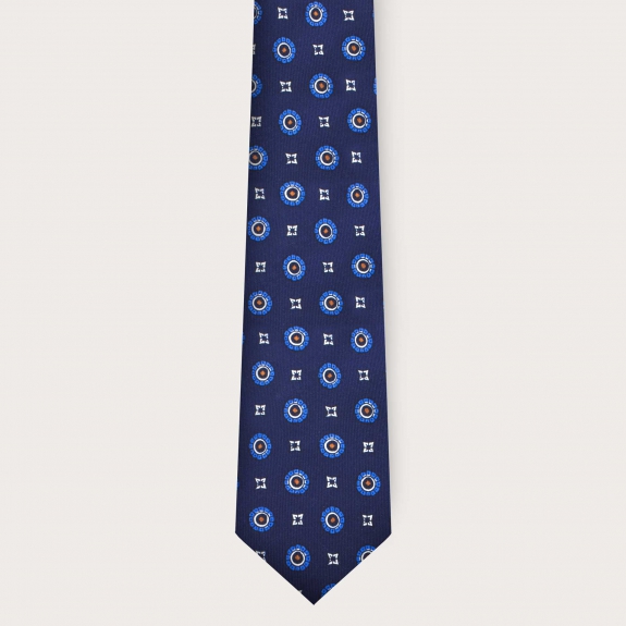 BRUCLE Cravatta in seta blu a fiori