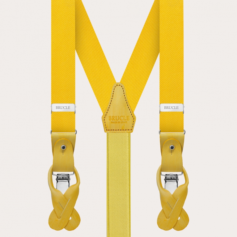 Tirantes estrechos de seda amarilla