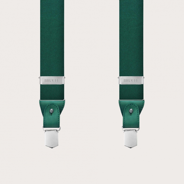 Exclusive Green Silk Suspenders