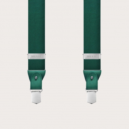 Exklusive grüne Herren Seidenhosenträger