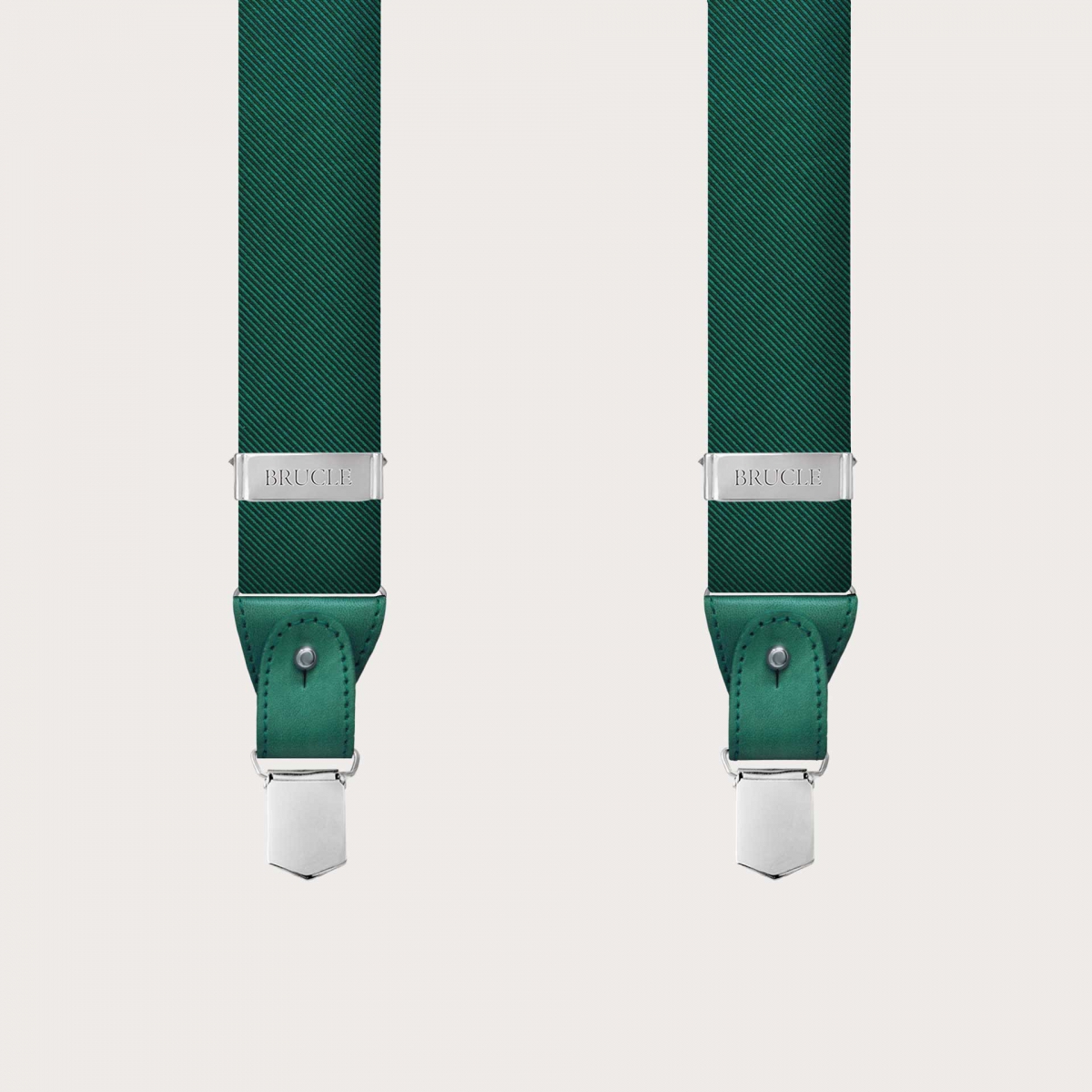 Bretelles homme vertes en soie