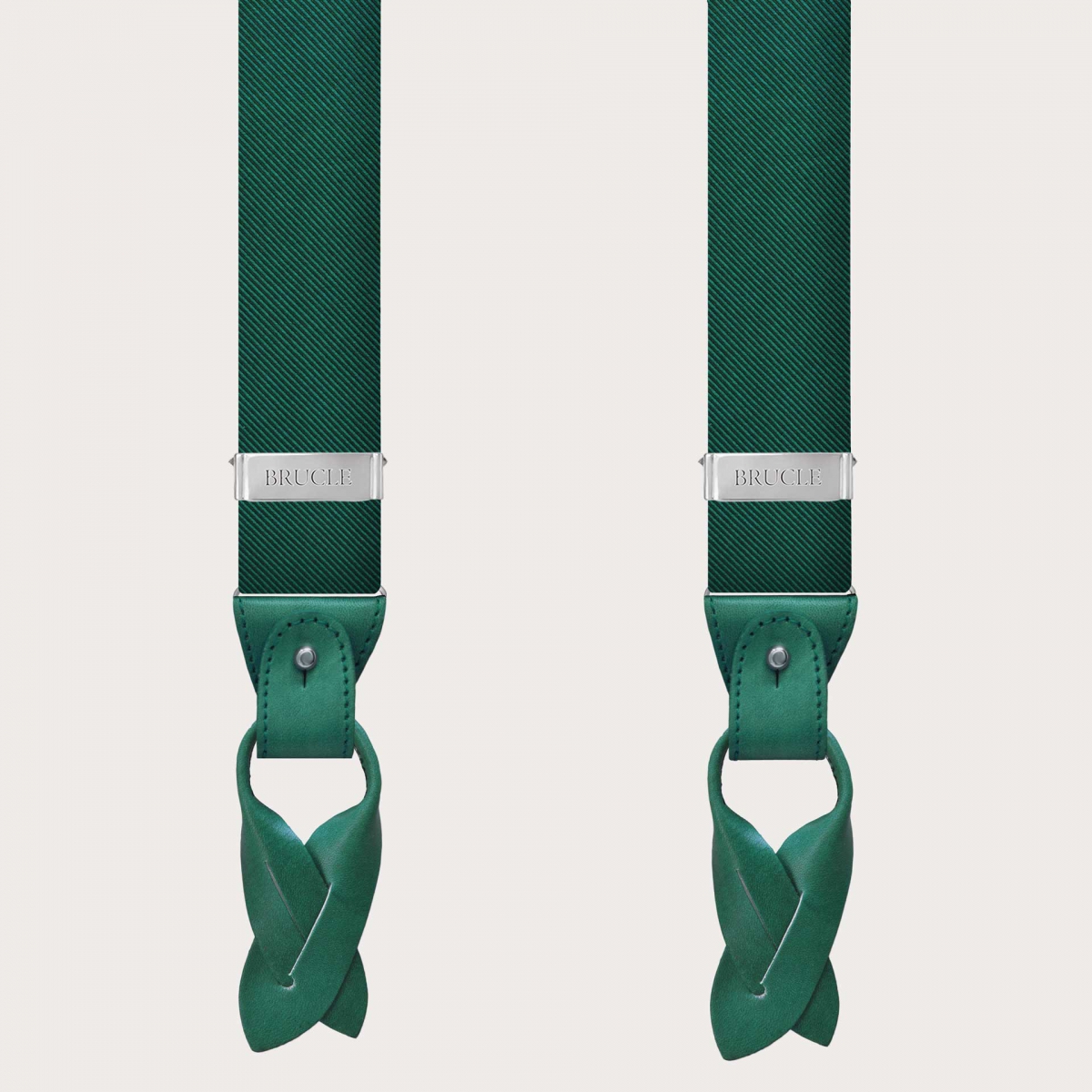 Tirantes verdes de seda para hombre