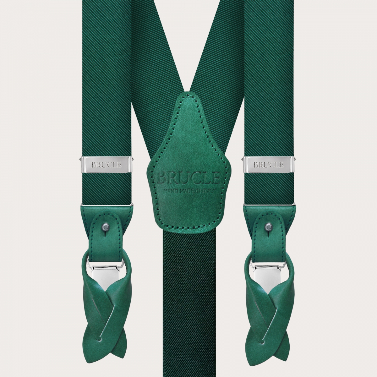 Tirantes verdes de seda para hombre