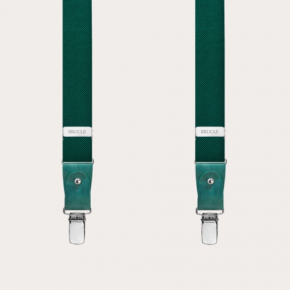 Green silk suspenders