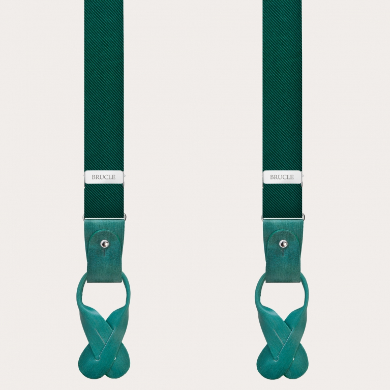 Green silk suspenders