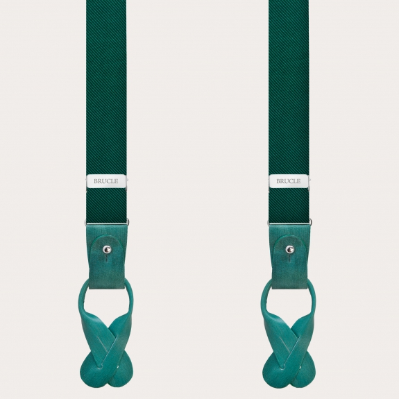Green silk suspenders