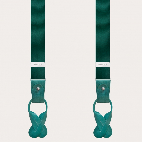 Tirantes verdes de seda para hombre