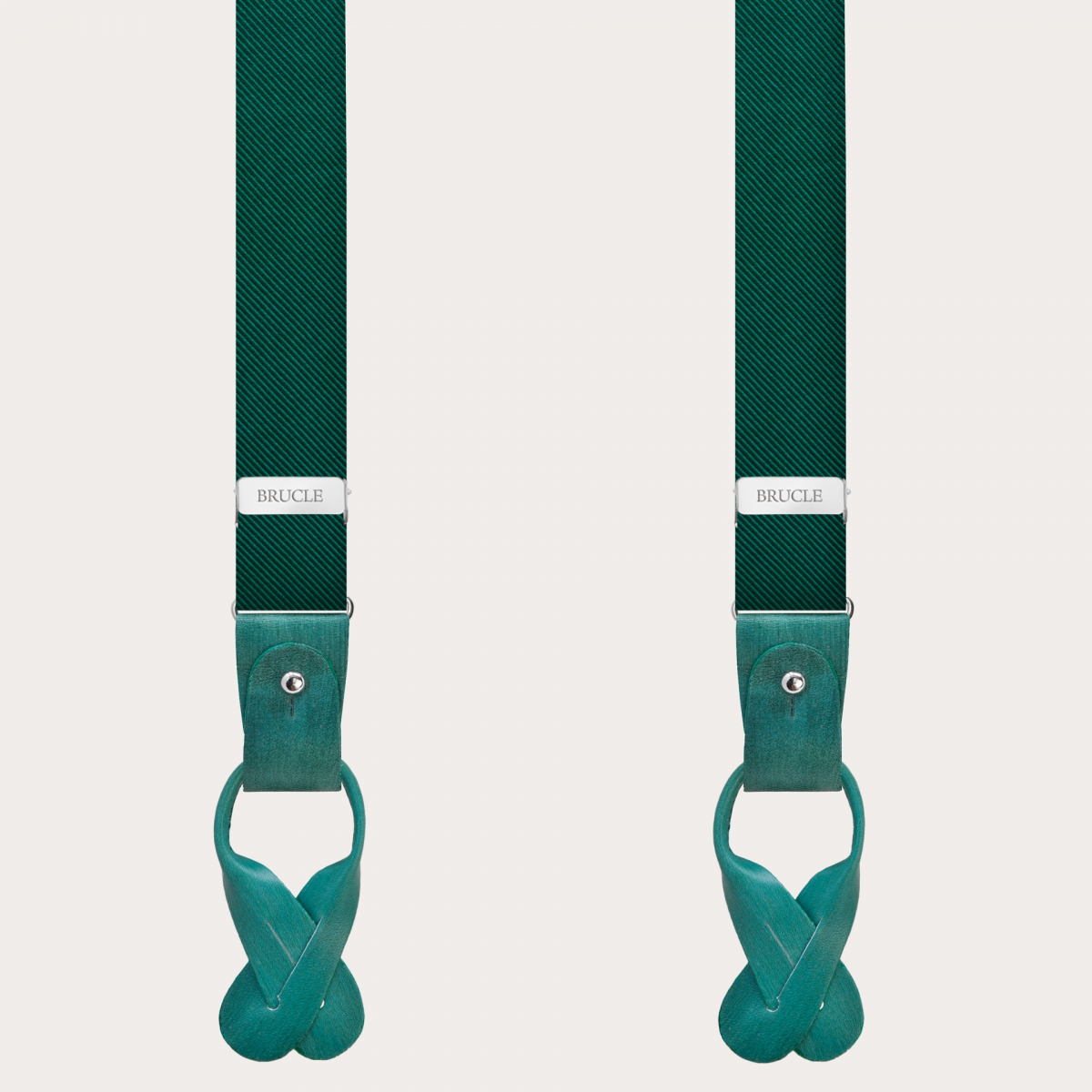 Tirantes verdes de seda para hombre