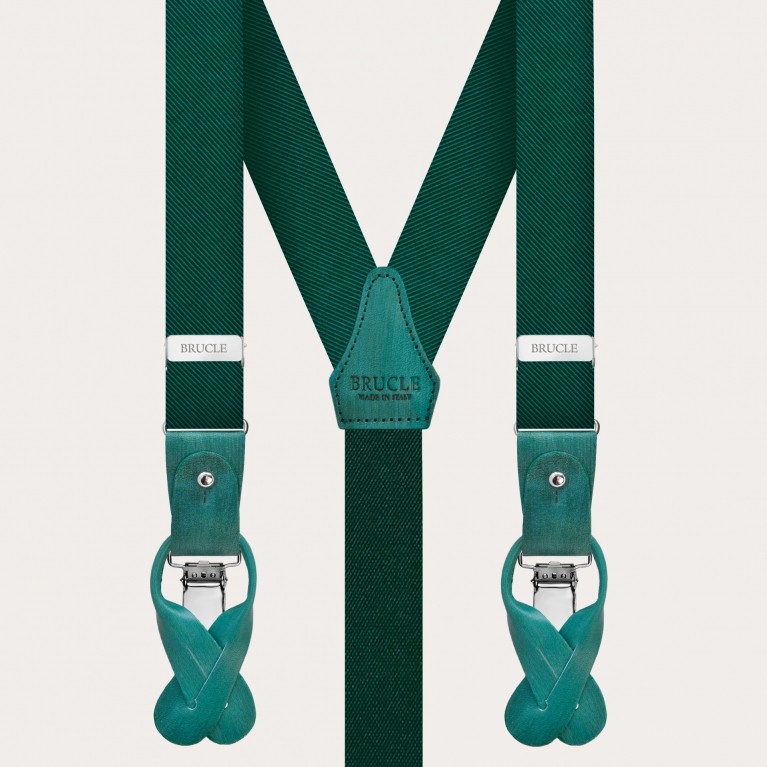 Green silk suspenders