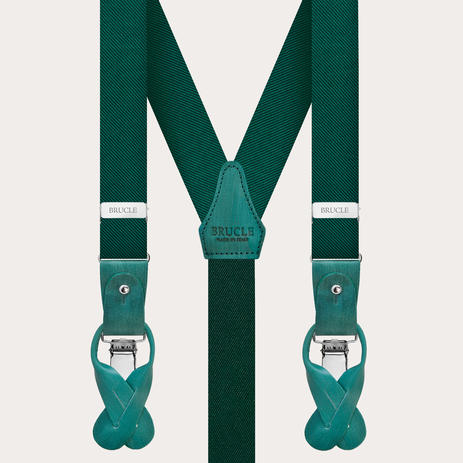 Green silk suspenders