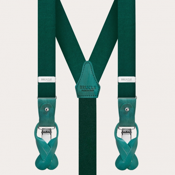 Green silk suspenders