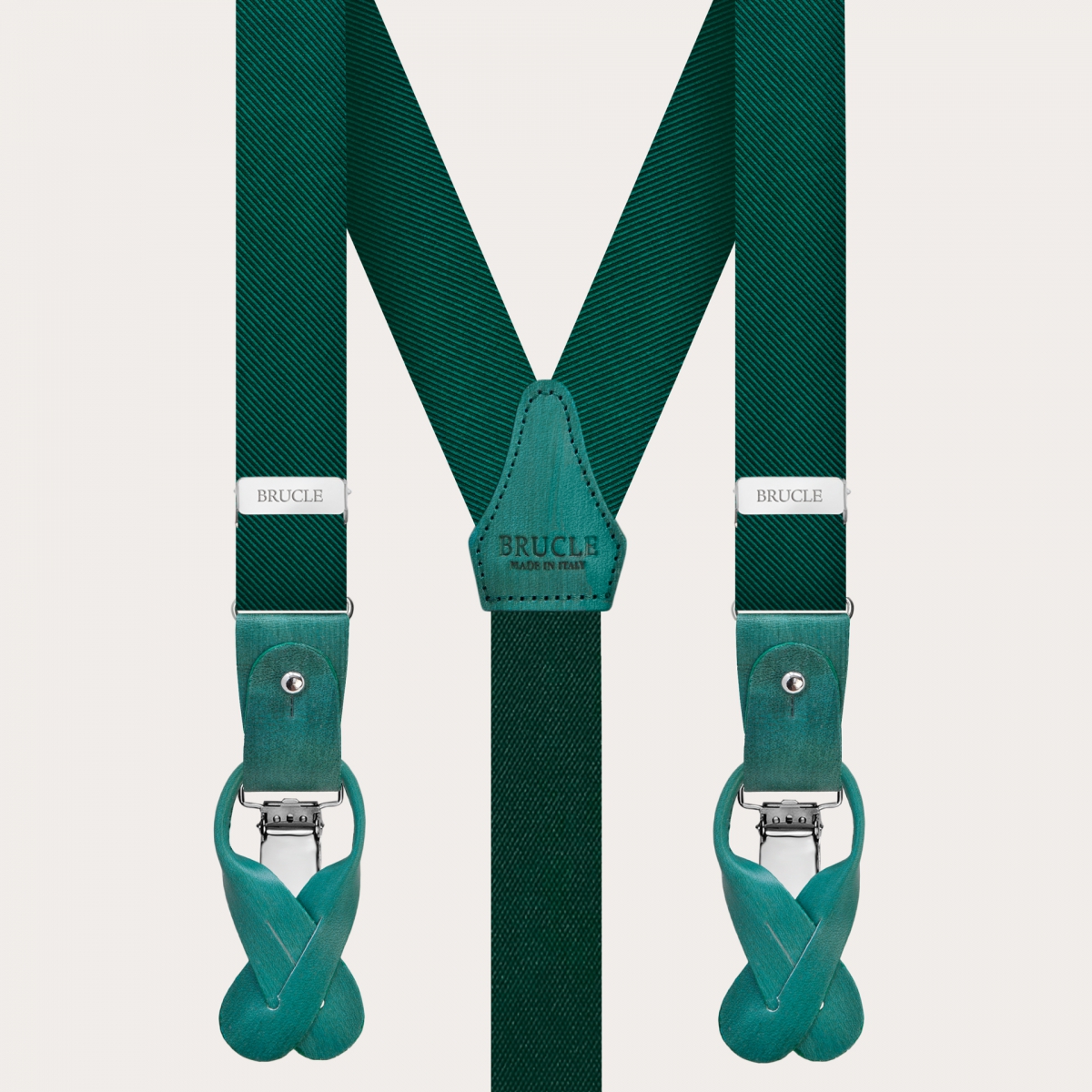 Tirantes verdes de seda para hombre