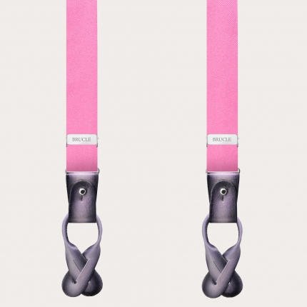 Tirantes estrechos de seda rosa para hombres