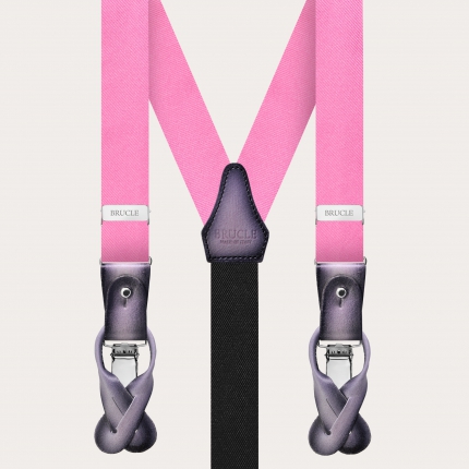 Tirantes estrechos de seda rosa para hombres