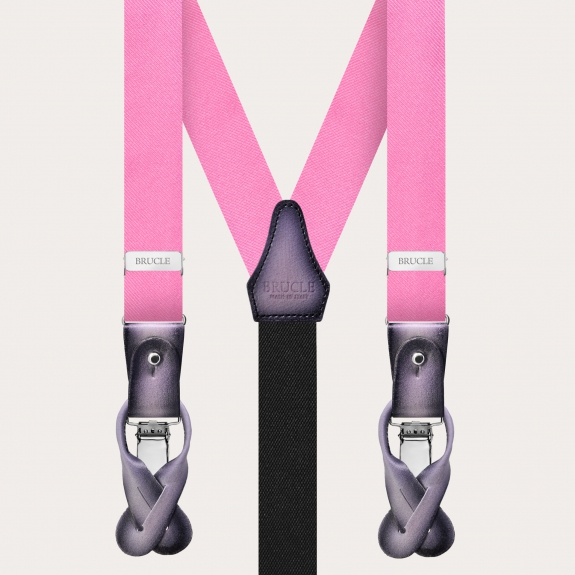 Bretelle strette rosa in seta