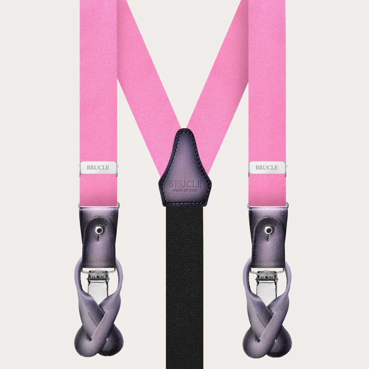 Bretelle strette rosa in seta