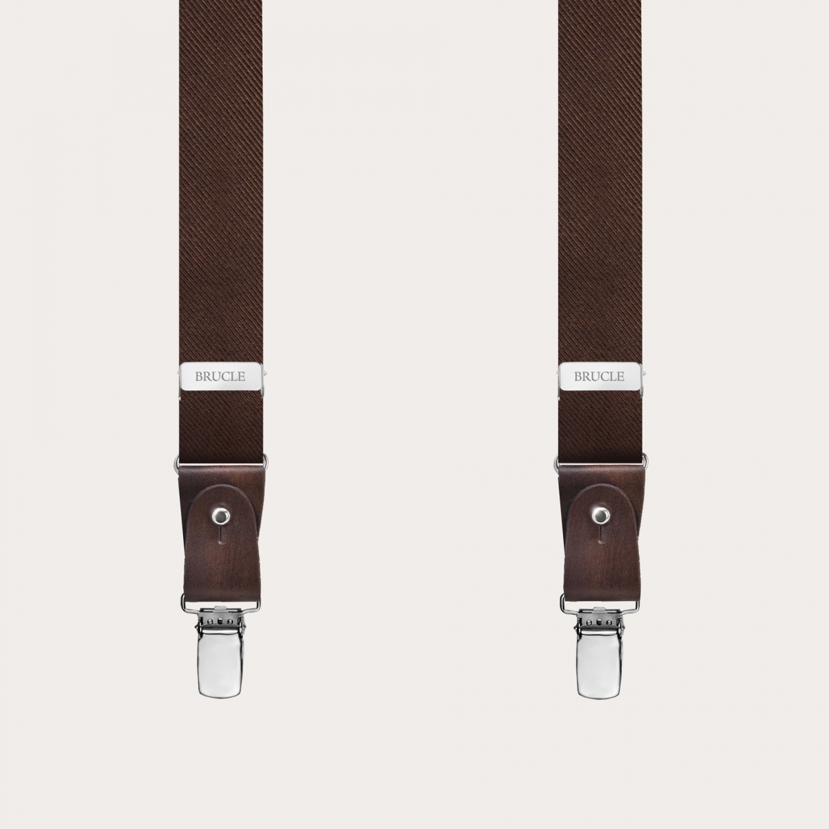 Bretelles pour hommes en soie marron