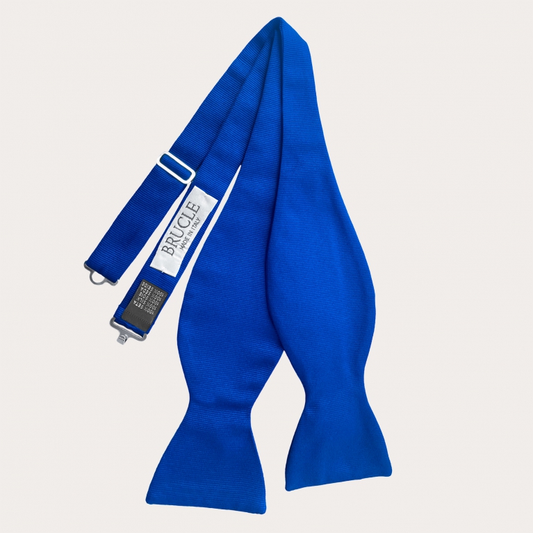 Royal blue self-tie silk bow tie