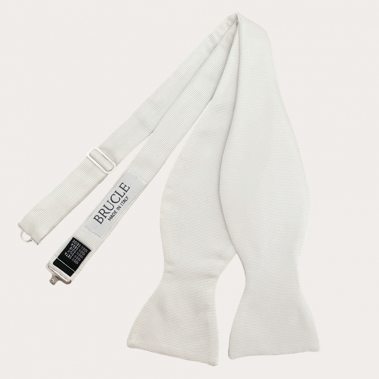 Weiße Jacquard-Seiden-Selbstbinde-Fliege