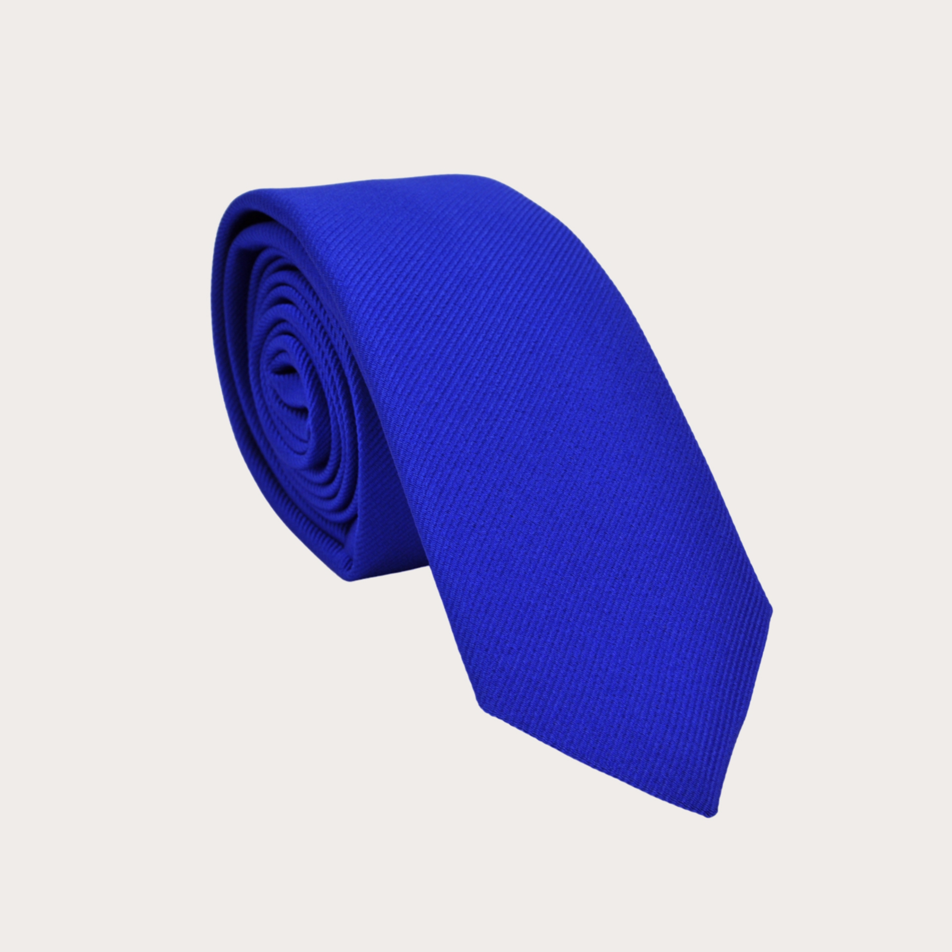 BRUCLE Royal blue narrow pure silk necktie