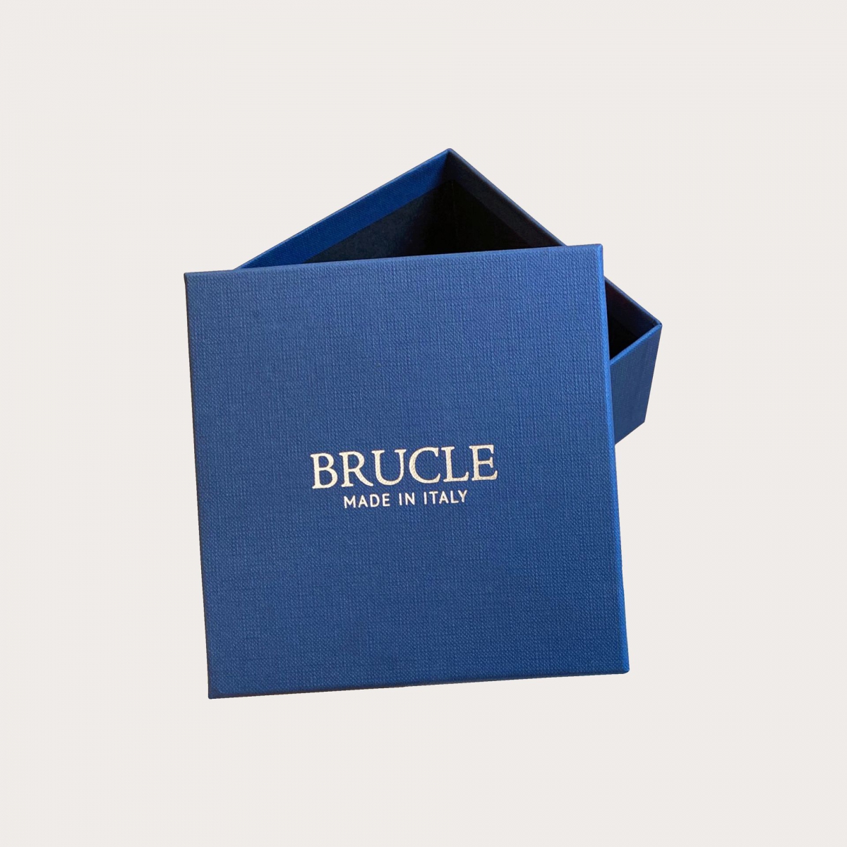 BRUCLE Cintura elastica intrecciata blu e beige nichel free