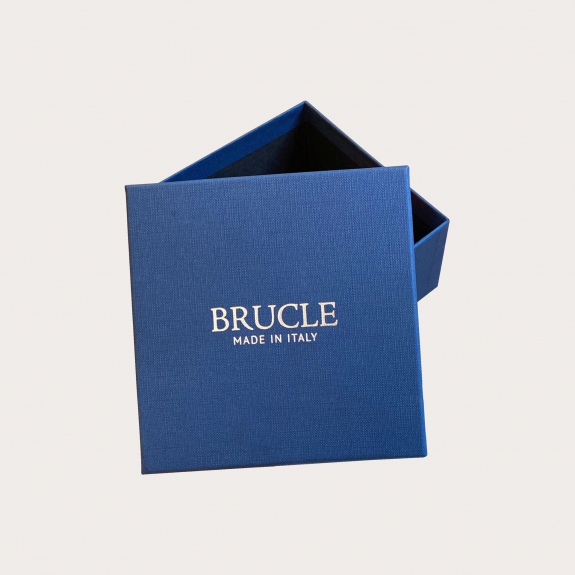 BRUCLE Ceinture élastique tressée bleue avec des touches d'orange et de beige