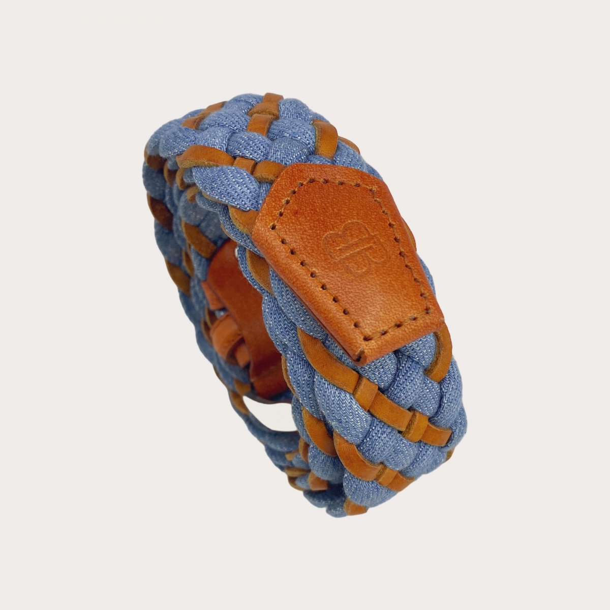 BRUCLE Jeans-Gürtel aus Jeansblau und Leder