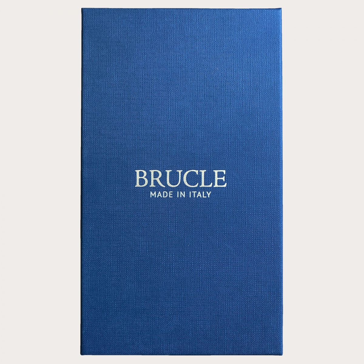 BRUCLE Formal skinny Y-shape pure silk suspenders, blue, with hand-coloured leather parts