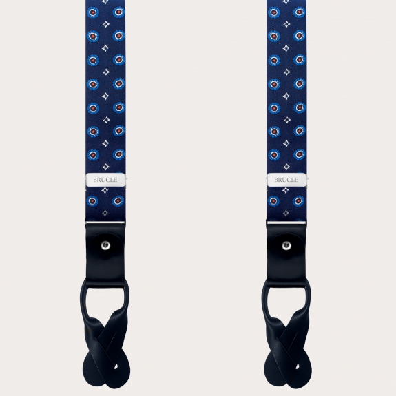 BRUCLE Bretelles fines en soie à fleurs pour hommes