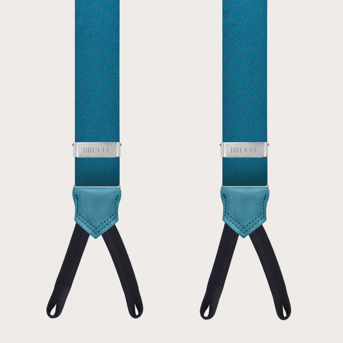 BRUCLE Petrolgrünen Seidenhosenträger Herren mit Knopflöchern