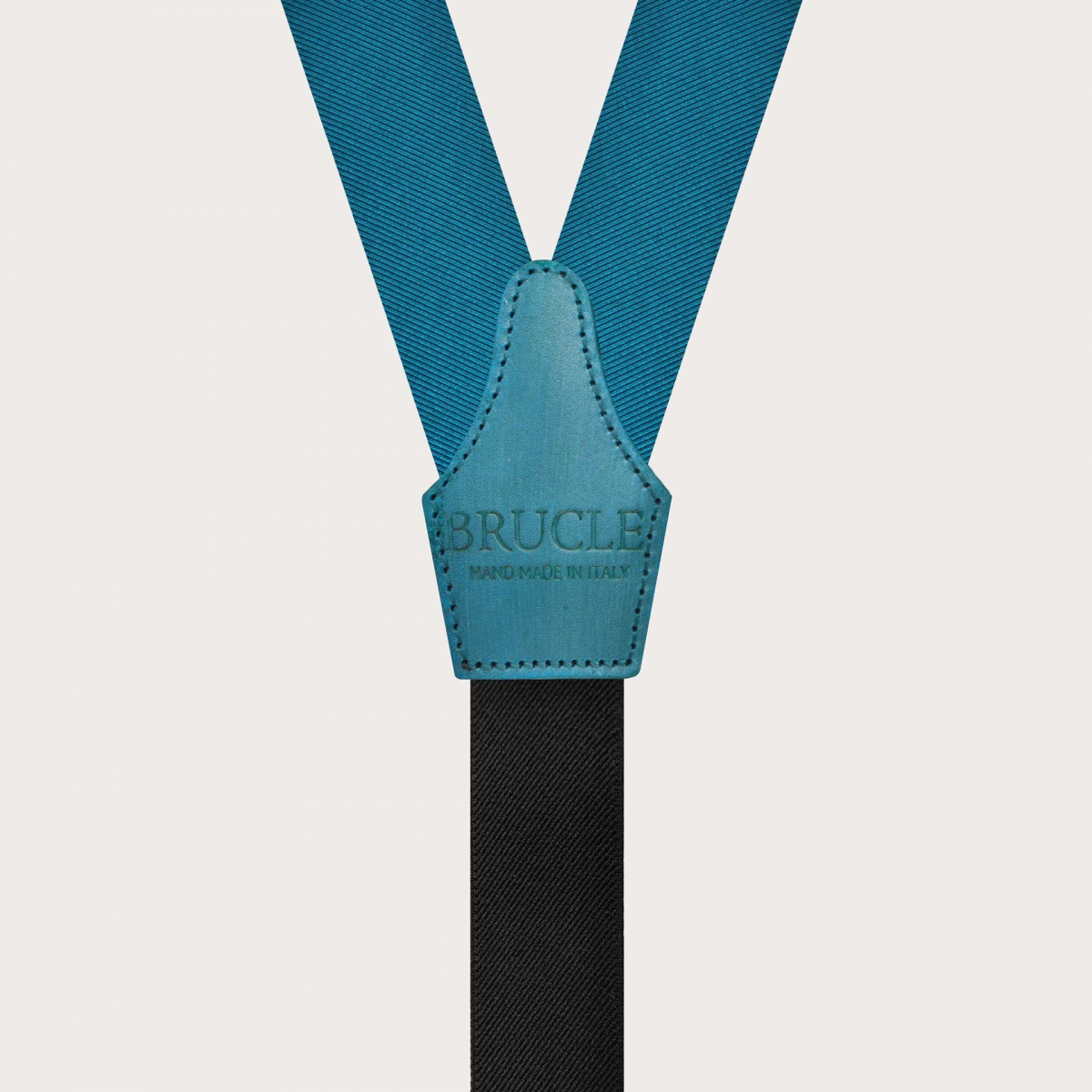 BRUCLE Bretelles homme vert pétrole larges à tresses pour boutons