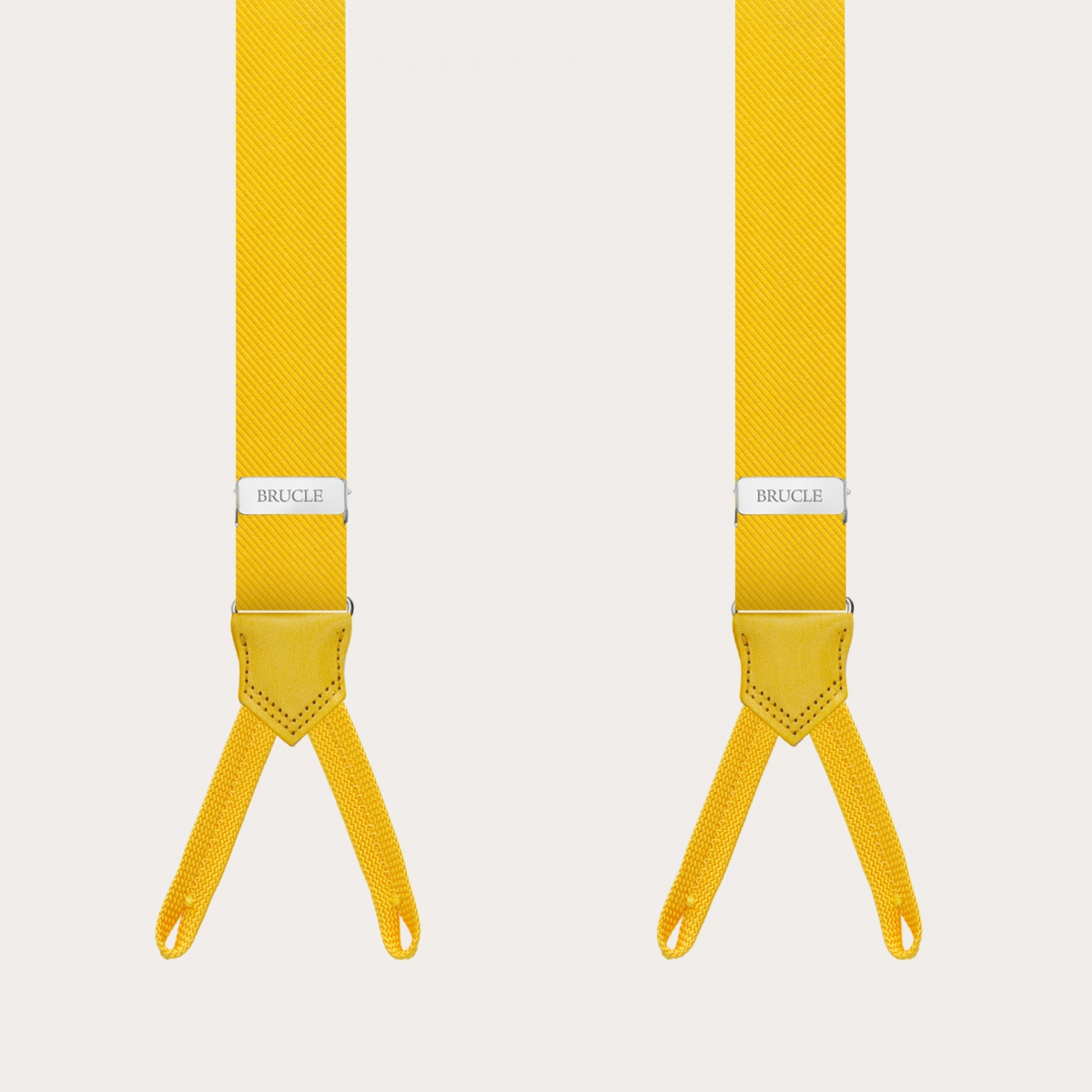 BRUCLE Bretelle gialle strette per bottoni in seta
