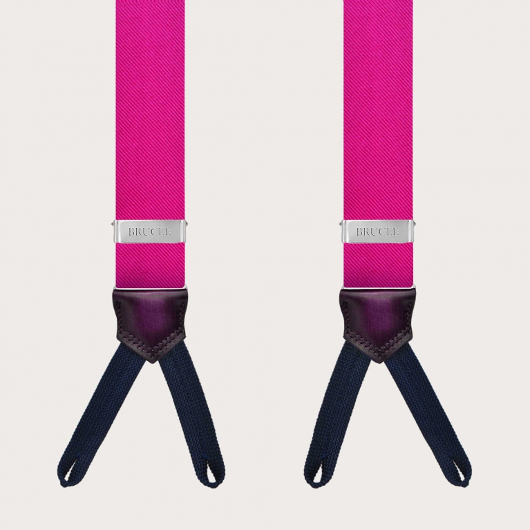 Tirantes hombre fucsia de seda con lazos