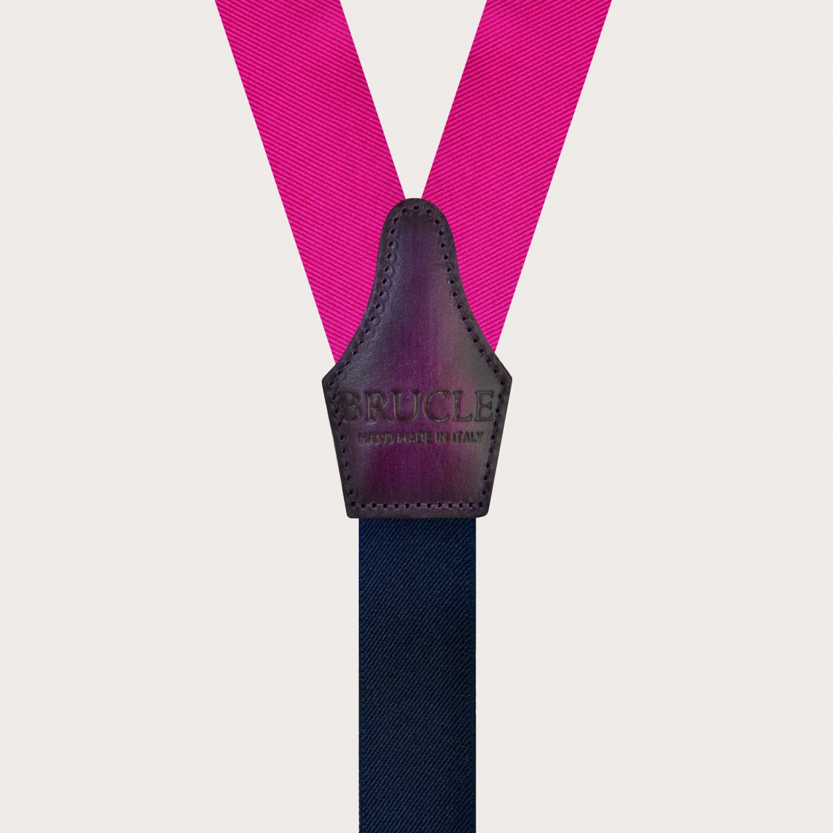 BRUCLE Bretelles homme fuchsia larges à tresses pour boutons