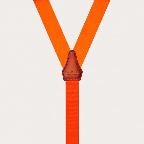 BRUCLE Bretelles étroites homme orange avec boutonnières pour boutons