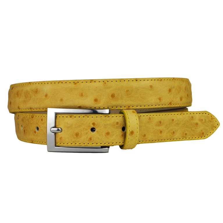 Cintura donna gialla stampa struzzo